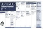 September 2012, Student Activities Calendar by Student Life