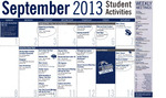 September 2013, Student Activities Calendar by Student Life