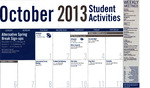October 2013, Student Activities Calendar by Student Life