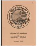 Legislative Hearing For University Status, January 1986 by Shawnee State University